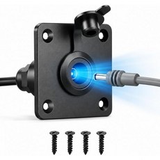방수 벽면 콘센트 패스스루 스타링크 미니용 알루미늄 직경 5.5 x 2.1mm 암 커넥터 아울렛 패널 장착 케이블 통과 키트 RV 캠핑카 배터리 박스용, 방수 벽면 콘센트 패스스루 스타링크 미니용 알루미늄 직