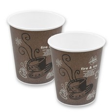 일회용 종이컵 210ml(7온스) 100개 브라운 갈색 인쇄 커피컵 핫컵, 1개