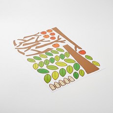더가 어린이집환경판 벽면스티커 나무 유치원 어린이집 환경구성, 브라운, 브라운계열, 1개