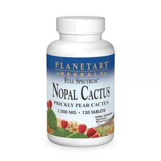 Planetary Herbals Full Spectrum Nopal Cactus 1000mg 120정 규화된 미결정 셀룰로오스 이염기성 인산 칼슘 스테아르산 콜로이드 이, 1개