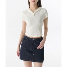 (국내매장정품) 무신사 스탠다드 MUSINSA STANDARD WOMAN 우먼즈 리브드 슬림 후디드 티셔츠 [아이보리] MWETS4Z04-IV 284608