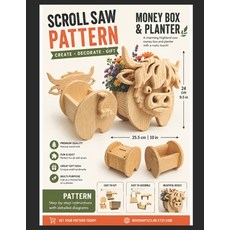(영문도서)Highland Cow Money Box & Planter: Scroll Saw Pattern Paperback, Independently Published, English, 9798182205726