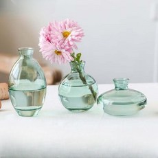미니 유리화병 인테리어 꽃꽂이 홈데코, 광택면 A급 투명