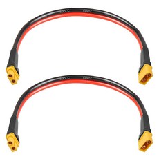 MOOKEERF 2PCS XT60 케이블 10AWG 1FT XT60 ~ XT60 휴대용 발전소 태양광 패널 RC 배터리용 암수 커넥터 케이블