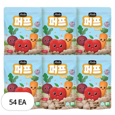 아넬라 유기농 퍼프 쌀과자, 혼합맛(사과/비트/당근), 20g, 54개