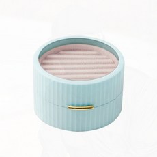 투명 원형 보석함 2단 회전형 반지 귀걸이 목걸이 보관 먼지방지