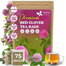 FreshDrinkUS Premium Red Clover Herbal Tea– 55 Tea Bags – Pure – Naturally Smooth & Mild Flavor –