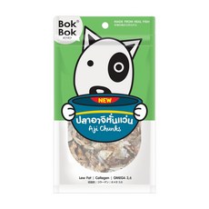 Bok Bok 波客 鮮魚肉乾 狗零食 低脂 膠原蛋白 Omega 3 6, 40g, 1個, 竹筴魚小肉塊