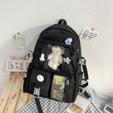 스토리원 캐주얼 학생 책가방 신학기 백팩 인형 뱃지 세트 U-SSBG047