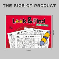 숨겨진 물체를 찾아보기 활동 책 어린이 집중력 훈련 재미있는 가정 학습 조기 교육, 01 Red