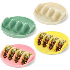 LOPYXBR 타코 홀더 트레이 꽂이 실리콘 4 9.76인치 디바이더 재사용 가능한 바 서빙 세트 파티용 식기세척기 전자레인지 안전에 맞는 쉘 4종, LOPYXBR 타코 홀더 트레이 꽂이 실리콘 4 9.7