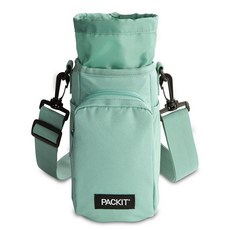 PackIt 냉동 가능한 하이드레이션 크로스바디 물병 캐리어 스트랩 포함 918.5g(34온스) 및 1.9L(64온스)에 적합 - 3중 기능 디자인 탈착식 냉동 가능한 인, 세이지