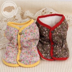 쵸쵸데이 강아지김장조끼 강아지촌캉스조끼 겨울꽃조끼, 1개, 옐로우