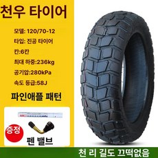 전동퀵보드 타이어트롤리 타이어, 1개, 120/70-12 파인애플