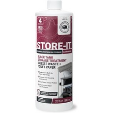 유니크 스토어잇 RV 블랙 탱크 클리너 액체 저장 중 깊은 세정 및 탈취 비동결 조건용 4회 사용 (32온스) 아마존 독점 패키지, 32 플로우 온스 (1개 팩)