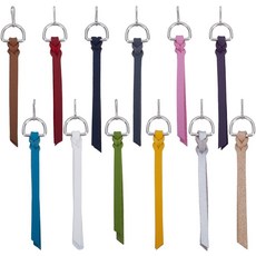 핑거인스파이어 12개 가죽 지퍼 풀 3.9인치 플랫 모조 슬라이더 아이언 링 버클 탭 DIY 공예 부츠 재킷 가방 수하물 지갑용