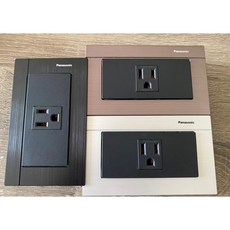 Panasonic 國際牌 GLATIMA WTGF1101MB 接地單插座 附蓋板, 詳見包裝, 橫式面板,黑色