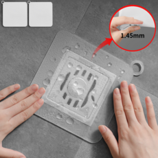 레송 화장실 배수구덮개 하수구덮개 대형 실리콘 2P, 초밀착 투명 2개