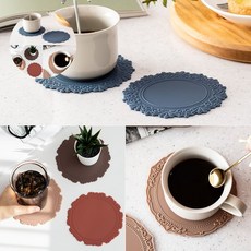 실리콘코스터 국산 실리콘 컵받침 디자인 예쁜 카페 커피 차 잔받침, 아르누보 자몽오렌지