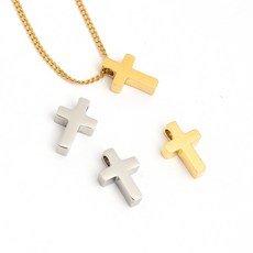 [엔비즈] 써지컬스틸 통과형 십자가 펜던트 9x13mm 써지컬 악세사리 부자재