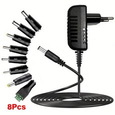 5V 6V 9V 8개 어댑터 24V 플러그 10V 3A 전원 변환기 15V EU 2A US 8V 12V 1A 연결, 09 8V2A, 01 US, 01 With 8pcs Connect