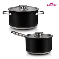 퀸센스 인덕션 겸용 IH 블랙 냄비 2종 세트, 알토 IH 냄비 양수20+전골24, 상세페이지 참조