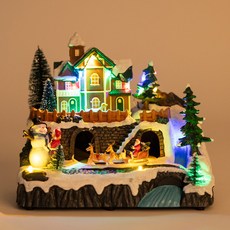 하하홈파티 크리스마스 산타 썰매 LED 오르골 무드등