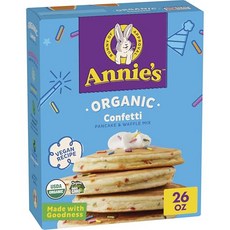 애니의 유기농 팬케이크 및 와플 믹스 컨페티 비건 레시피 Annie's Organic Confetti Pancake and Waffle Mix s Breakfast Vega, 색종이 조각, 26온스(1팩), 1개