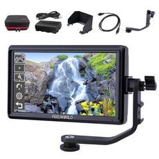 필월드 S55 V3 + 배터리 캐리 케이스 6인치 DSLR 카메라 필드 모니터 FHD 1920x1080 IPS LUT 비디오 포커스 지원 4K HDMI 8.4V DC 입력 출력