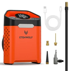 ETENWOLF ZEPHYR V3 휴대용 자동차 압축기 160 PSI 100% 듀티 사이클 자동차 타이어 팽창기 7800mAh 자동, 01 V3 Orange, 1개