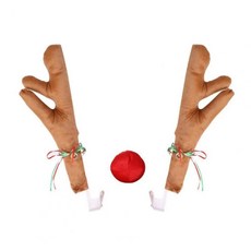 순록 장식 엘크 뿔 자동차 코 루돌프 크리스마스 빨간 귀여운, 3. Khaki