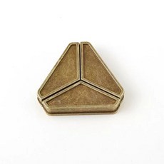 지혜의고리 감옥 퍼즐 고리 도금 게임 브레인 골든 자물쇠 퀘스트 두뇌, 1개, 살구색 삼각 잠금 중난이도, 1피스