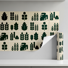 붙이는 타일시트지 주방 욕실 가구 시트지, 자라는 정원