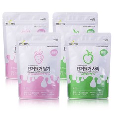 [맘스] 생과일이 무려70% 유산균 아이과자 요거요거 혼합10팩6팩4팩, 딸기맛2팩,사과맛2팩, 4개, 16g