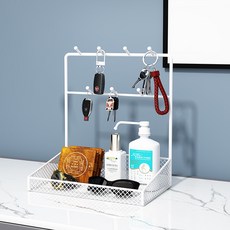 玄關入戶門口鑰匙收納擺件 鞋櫃飾品收納盒 口罩掛架神器 可貨到付款, 1個, 鑰匙收納盒B-白色
