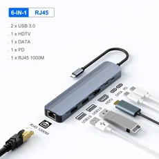 맥북 프로 델 XPS 윈도우11 노트북용 4K@60Hz HDMI 호환 2.0 + 100W PD GBE USB 허브 탑재 썬더볼트4 도, 02 6in1