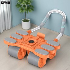 DFMEI 全新四輪肘撐健腹輪自動回彈腹肌輪男女運動鍛鍊神器家用健身器材, 参考详情, 【熒光橙】四輪+六肘