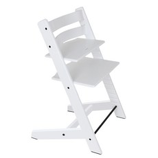 트리트랩 성장의자 높이조절 식탁의자 원목 공부의자 안전가드 포함, 화이트