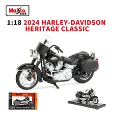 마이스토 1:18 할리 데이비슨 2024 HARLEY-DAVIDSON -HERITAGE CLASSIC 다이캐스트 자동차 수집용 취미 오, 01 2024 HERITAGE