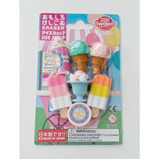 IWAKO 日本製 造型橡皮擦 冰淇淋組 可拆解 夏日擦子, 1個, 1組(7入)