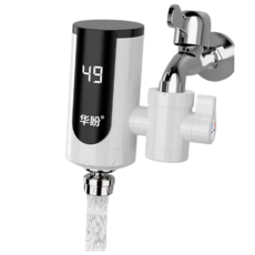 即熱式電熱水龍頭 廚房衛生間 加熱器, 1個, 接驳式免安装款,白 基础款