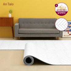 안탈로 PVC 층간소음 유아 강아지 셀프시공 롤매트 7colors 15mm 15T, 화이트헤링본, 1100*1m