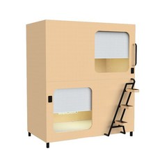 수면 캡슐 산소 이층침대 게스트하우스 특이한 프레임 벙커 침대 우주, A.목재커튼1층(장식패널제외)