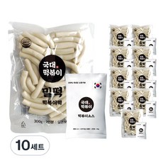 국대떡볶이 100% 국내산 고춧가루 떡+소스 세트 실온보관, 10세트, 345g