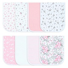 Hakochia 남아 및 여아용 트림 천 유기농 면 라지 유니 트림 옷 흡수력 부드럽고 뉴트럴 트림 걸레 침을 뱉어내는 천 세트 신생아용 8팩 (멀티컬러-5), 멀티컬러-5