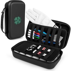 글러브 셰이퍼가 장착된 골프 홀더 케이스 - 남녀 액세서리 정리함 카라비너가 프리미엄 보호 보관 가방 남성용 선물, Black