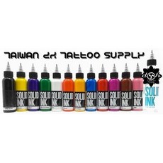 SOLID INK 美國原裝進口基本色紋身墨水套裝 12色 1oz DH專業紋身器材, 1個, 1oz基本色套裝12個顏色