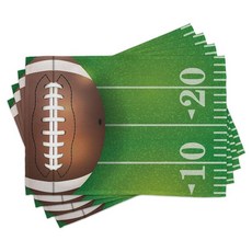 Lunarable 과일 플레이스 매트 4개 세트 만화 스타일 다양한 사과 신선하고 잘 익은 계절 음식 깨끗한 식사 비건 식탁용 세탁 가능한 패브릭 매트 표준 사이즈 그린, Brown Green