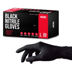 몽키핸즈 식품용 니트릴장갑 200매, 1개, L, 니트릴장갑 200매 블랙