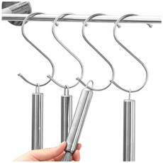 리빙홈디테일 다용도 스테인레스 S자 고리 대형, 실버, 10개